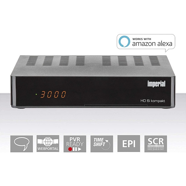 Receptor Satélite HD compacto IMPERIAL HD6i: inteligente, DVB-S2, voz de Alexa, satélite a IP, portal web, preparado para PVR, 77-547-00
