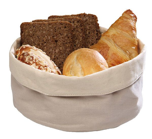 Bolsa de pan APS, Ø 20 cm, altura: 9 cm, algodón, beige, lavable a máquina hasta 30 grados, 30350