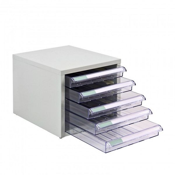 Caja de cajón ADB SC5, dimensiones externas del cuerpo metálico (An x Pr x Al): 28 x 35 x 26 cm, color: gris claro, con recubrimiento de polvo (RAL 7035), 40607