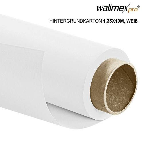 Cartulina de fondo walimex pro 1,35x10m, blanco, 22804