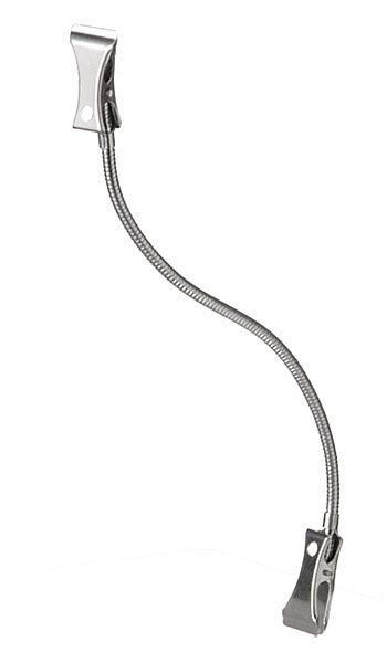 Portarótulos APS -FLEXIBLE-, longitud: 12 cm, metal cromado, con 2 abrazaderas, 71470