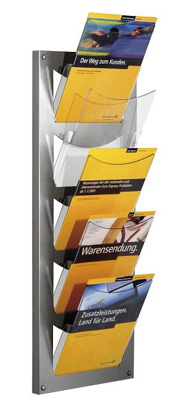 Revista de pared Kerkmann NovaX, A 310 x P 170 x Al 900 mm, aluminio plateado/transparente, 43639814