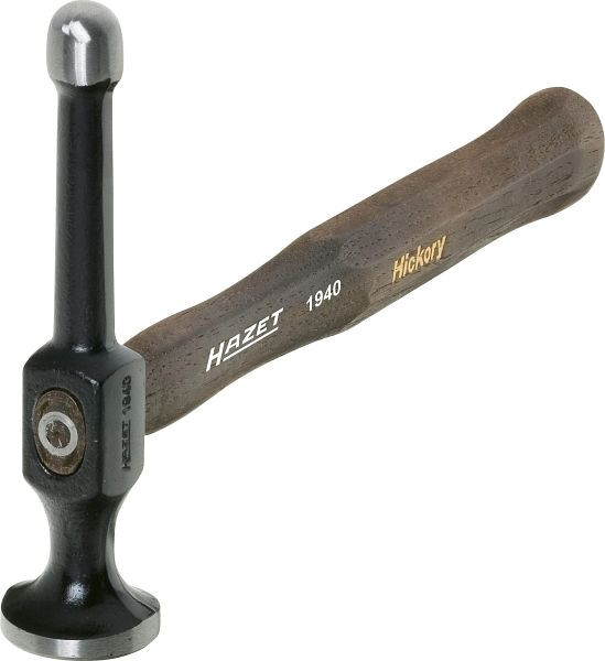 Martillo de abolladuras Hazet, martillo de cepillar y atornillar, 160 mm, cara redonda y bola, mango HICKORY, dimensiones / longitud: 309 mm, 1940