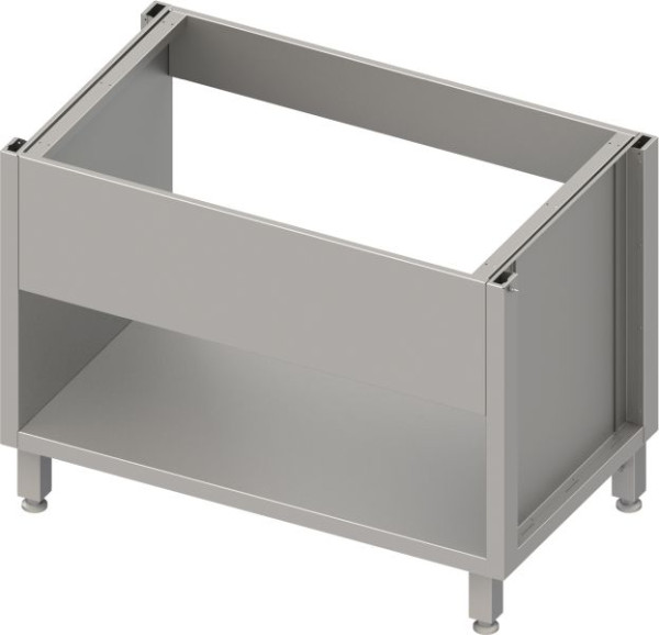 Mueble para fregadero de acero inoxidable Stalgast versión 2.0, para patas/estructura de zócalo, con panel de fregadero 1400x640x660 mm, BX14670