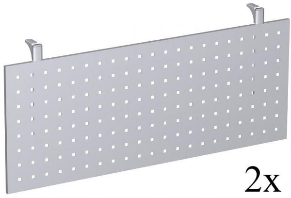geramöbel Modesty panel perforado para placa pentagonal, plata, pie C Pro, N-647610-S