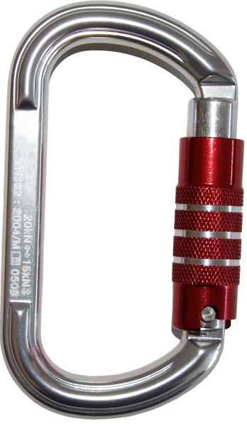 Funcke mosquetón FSK6, mosquetón Trilock de aluminio, ancho de apertura: 16 mm, forma de D, 70020320