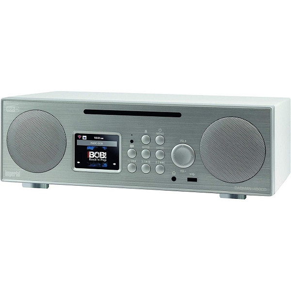 IMPERIAL DABMAN i450 CD, DAB +, radio FM e Internet, reproductor de CD, varios servicios de transmisión, blanco plateado, 22-248-00