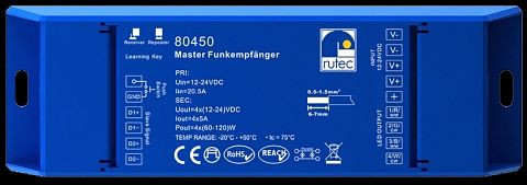 Receptor de radio rutec Master 12 / 24V 240W / 480W monocromo, Select, RGB, RGBW, 80450