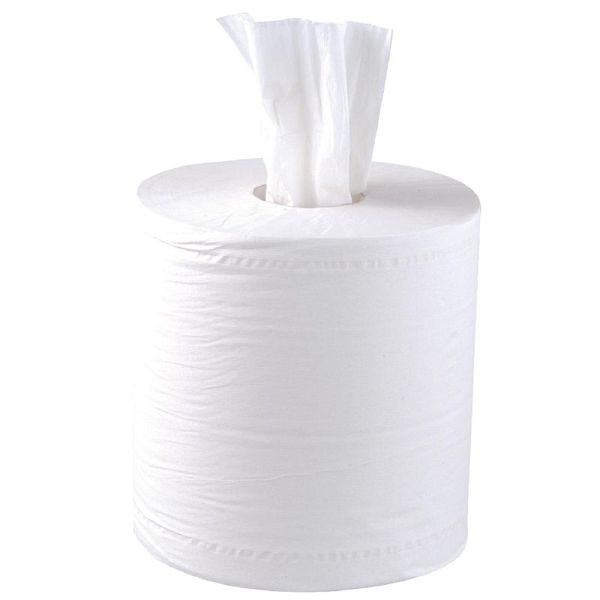 Rollos de toallas de mano Jantex para desenrollado interior, blanco, 2 capas, PU: 6 piezas, DL920