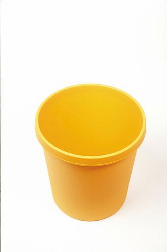 Cesto de papel DENIOS, con borde envolvente, volumen de 18 litros, amarillo, 115-896