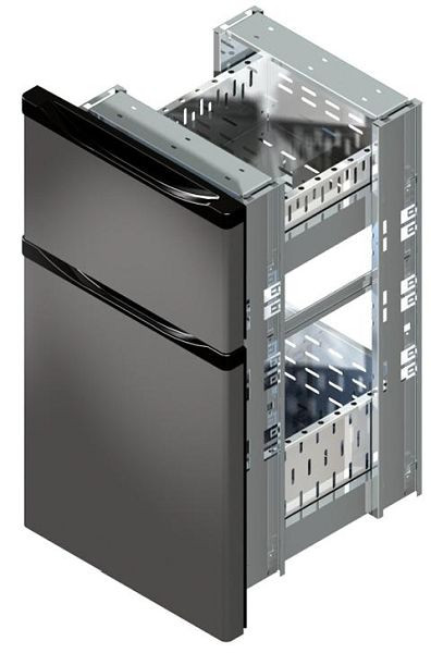bloque de cajones gel-o-mat para mesas refrigeradoras de bebidas puertas de 51 cm, negro, 1 x 2/3 + 1 x 1/3 cajones, 290KT.30S