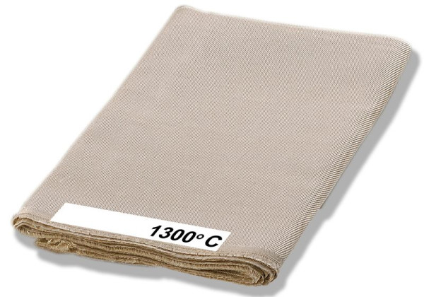 Manta de soldadura ELMAG tejido de silicato, 900x1000 mm, hasta 1.300° C por ambos lados con revestimiento de alta temperatura, 57280