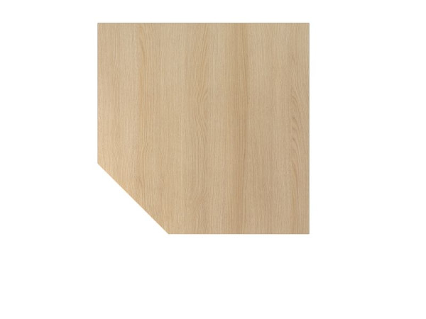 Placa de distribución Hammerbacher QT12, 120 x 120 cm, placa: roble, 25 mm de espesor, forma cuadrada con esquina biselada, base de soporte en grafito, VQT12/E/G