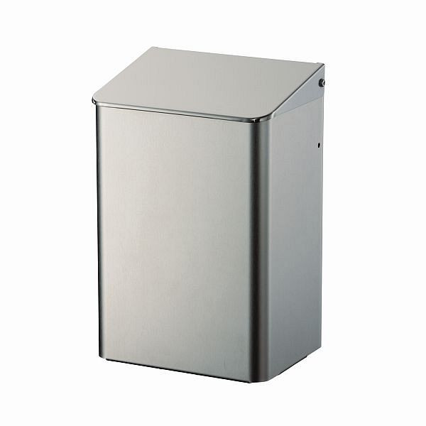 Cubo de basura Air Wolf con 6 litros de volumen, serie Omicron II, alto x ancho x fondo: 320 x 212 x 164 mm, acero inoxidable cepillado, 35-772