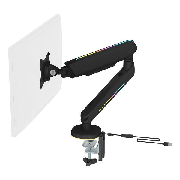 DELTACO GAMING Soporte para monitor RGB Soporte de mesa VESA de 17-32 pulgadas, negro, GAM-134
