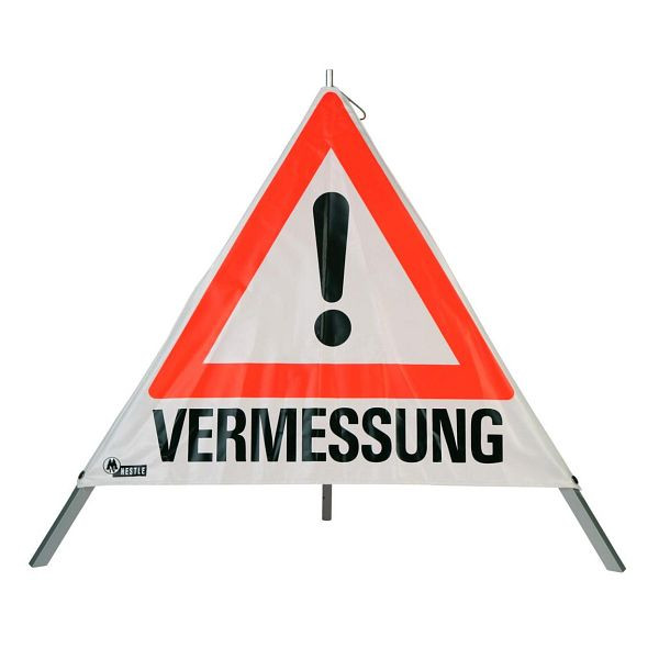 Pirámide de advertencia NESTLE 70 cm WAPY 70, marco ligero con pie central, lámina blanca, signo de exclamación VZ101, 19400001