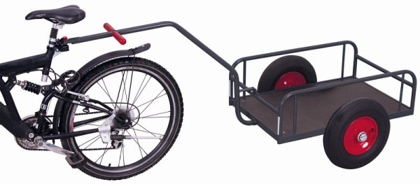 Remolque para bicicleta VARIOfit sin pared lateral, dimensiones exteriores: 1.835 x 810 x 810 mm (ancho x profundo x alto), juego de ruedas: neumáticos, zu-1381/AG
