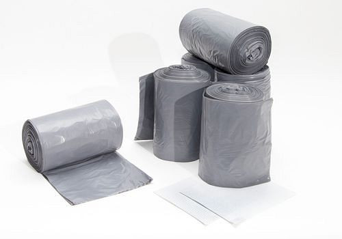 Bolsa de basura DENIOS de polietileno (PE), 360 litros, 100 µ, PU: 100 piezas, gris, 262-556