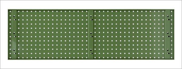 Placa perforada ADB, dimensiones: 1482x456 mm, color: verde, RAL6011, 23009