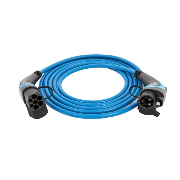 cable go-e tipo 2 a tipo 1, azul, 7,4 kW, 5 m, CH-11-01