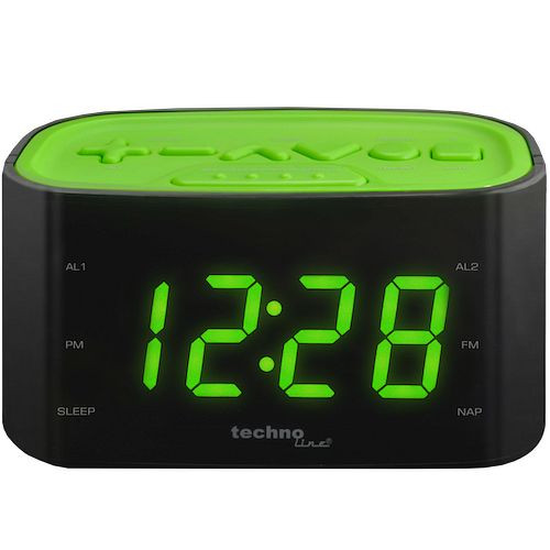 Reloj despertador de cuarzo Technoline verde, dimensiones: 140 x 88 x 70 mm, WT 465 verde