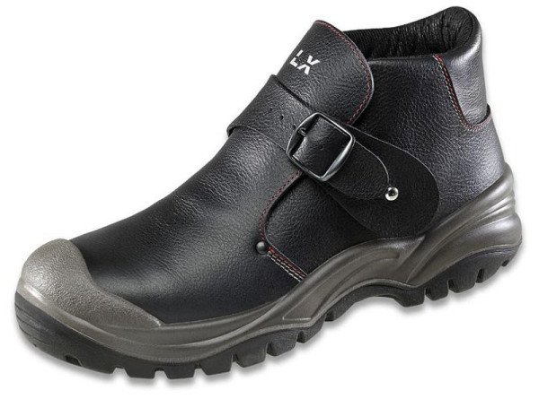 Zapato de seguridad sin cordones Lupriflex con hebilla única, media-alta para trabajos de soldadura, talla 43, paquete: 1 par, 3-103-43