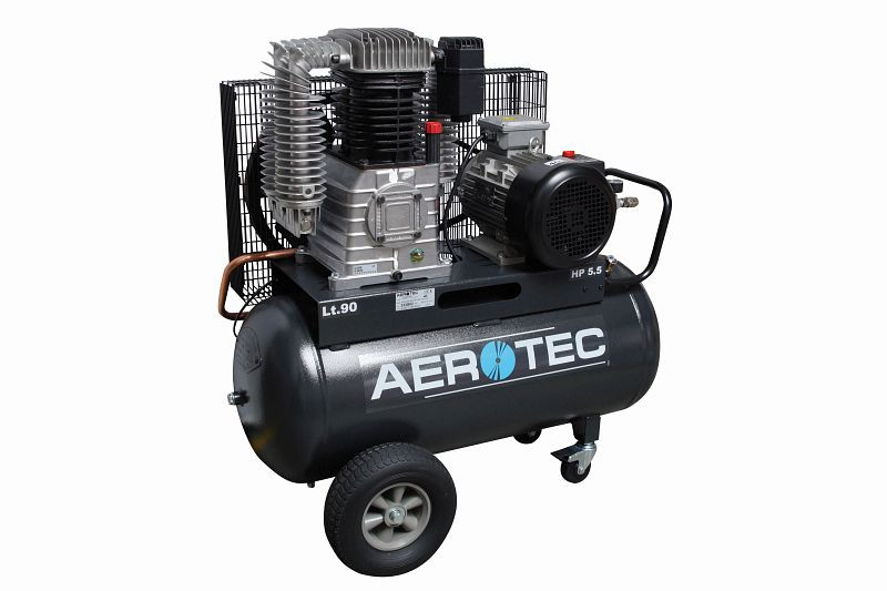 Compresor industrial de pistón AEROTEC aire comprimido 400V lubricado con aceite, 580 l/min, móvil, 2 etapas, 2010191