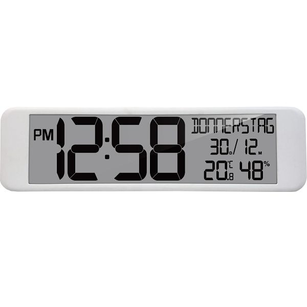 Reloj de pared radiocontrolado Technoline DCF-77, visualización de fecha y día de la semana (3 idiomas), WS 8120