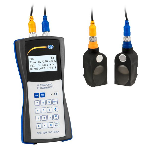 Caudalímetro PCE Instruments, caudal -32 - +32 ms, sensor DN 50 - 700, 57 - 720 mm, memoria, PCE-TDS 100H