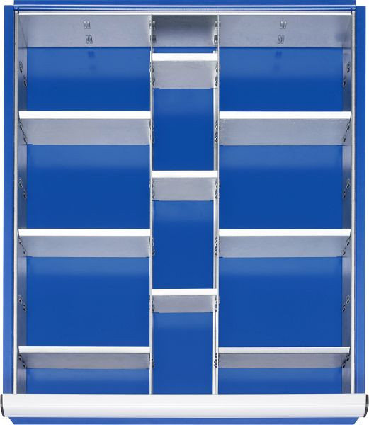 Serie de divisiones RAU, para altura de cajón de 60-90 mm, 2 divisores y 9 paredes enchufables, 09-200-21