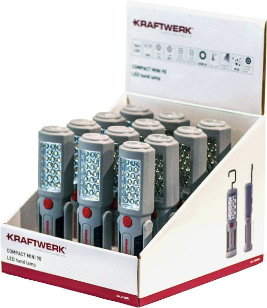 Pantalla Kraftwerk con lámpara de mano LED COMPACT MINI 90, 12 piezas, 32068D