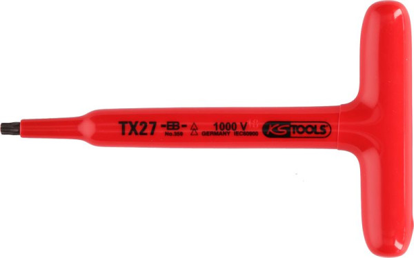 KS Tools Llave Torx con mango en T y aislamiento protector, T50, 200 mm, 117.2421