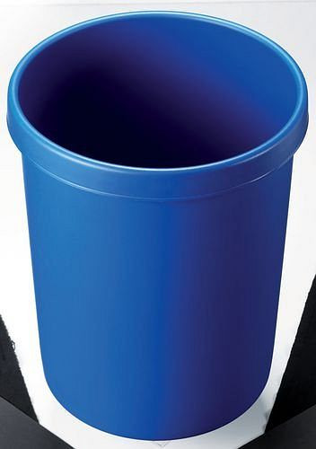 Cesta de papel grande DENIOS con borde envolvente, volumen de 45 litros, azul, 188-995