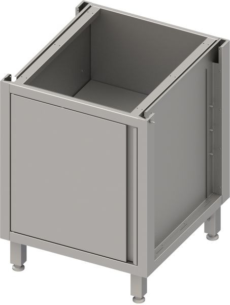Caja de armario bajo de acero inoxidable Stalgast versión 2.0, para patas/estructura de zócalo, con puerta batiente 400x640x660 mm, BX04651