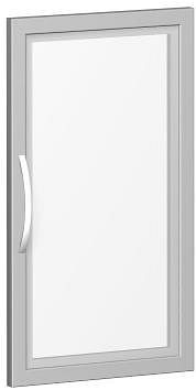 Puerta de cristal satinado geramöbel con marco de madera, para ancho de armario de 400 mm, 2 alturas de archivo, izquierda o derecha, incluye amortiguador de puerta, plateado, S-342901-GT