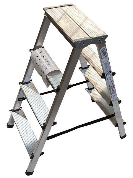 VaGo-Tools Escalera, escalera de tijera, escalera plegable, escalera doméstica de dos lados, 2x4 peldaños, AML-240_kv