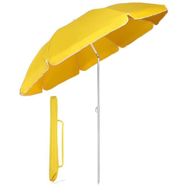 Sombrilla redonda Sekey® 160 cm, color: amarillo, 39916038