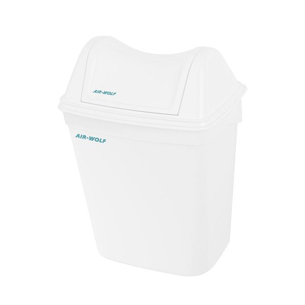Contenedor para residuos higiénicos Air Wolf con capota, sin dispensador de bolsas, blanco, 8 litros, plástico ABS, Serie Beta, 30-124