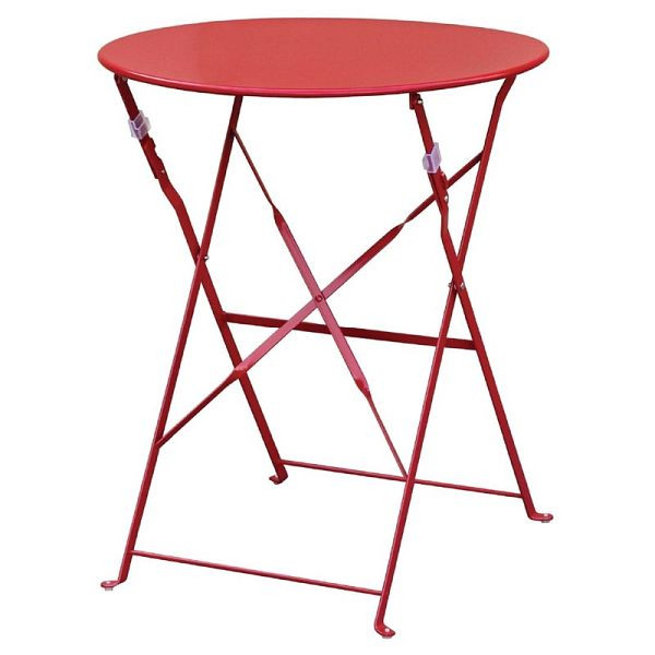 Mesa de patio plegable redonda Bolero acero rojo 60cm, GH560