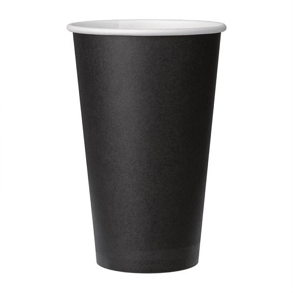 Vasos para bebidas calientes de pared simple Fiesta negro 455ml, PU: 1000 piezas, GF044