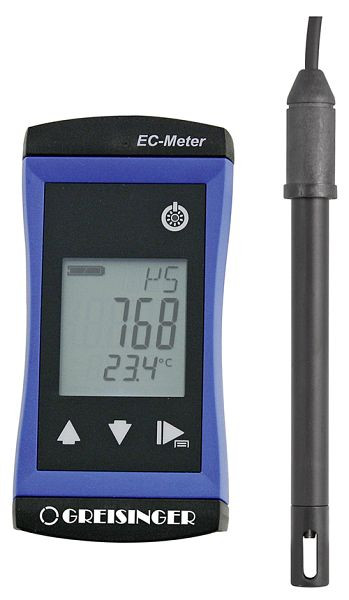 Greisinger G 1410 Dispositivo de medición preciso de amplio rango para conductividad hasta un máximo de 100 mS/cm, incluida celda de medición de grafito, 610006