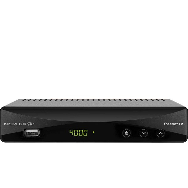 Receptor HD DigitalBox T2 IR Plus DVB-T2 con 12 meses de función Freenet TV y PVR, 77-560-00-12
