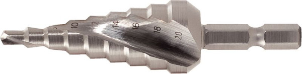 KS Tools Broca escalonada HSS de 1/4", diámetro 4-12 mm, 9 pasos, 330.2381