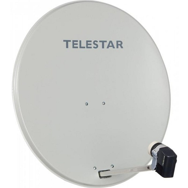 TELESTAR DIGIRAPID 80 A antena satélite de aluminio gris claro que incluye SKYTWIN HC LNB para 2 participantes, 5109733-AB