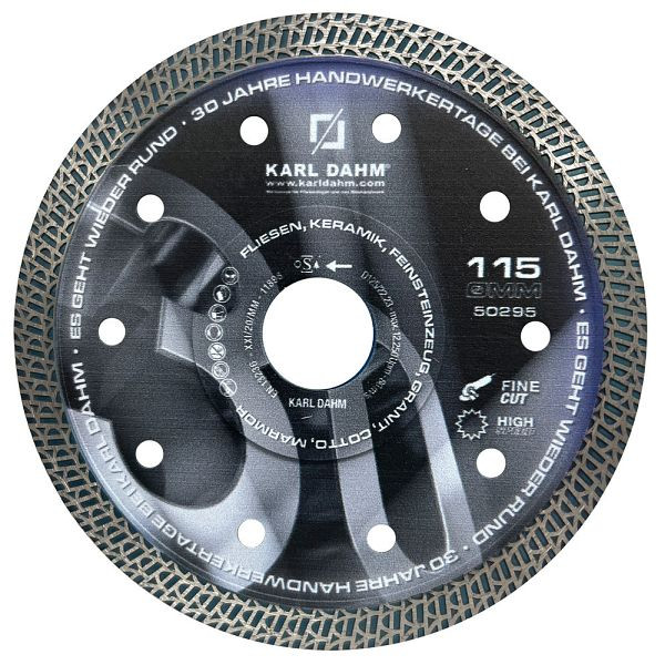 Karl Dahm DTS 9: Disco de corte de diamante Top-Cut Ø 115 mm, 50295