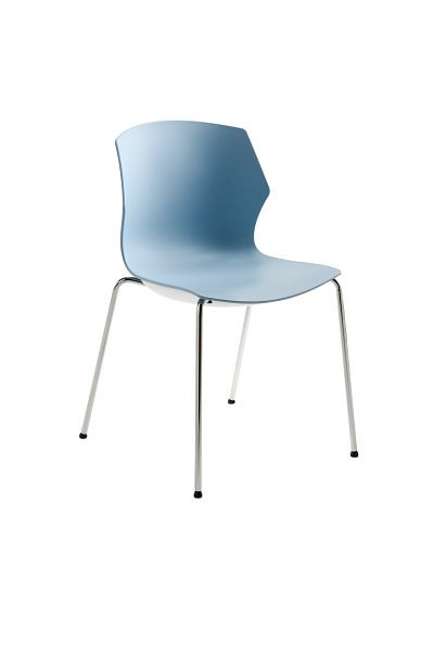Mayer Sitzmöbel silla apilable myPRIMO, carcasa de plástico gris azulado, estructura cromada, 2510_01_03