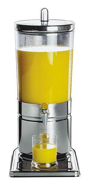 Dispensador de zumo APS -TOP FRESH-, 23 x 35 cm, altura: 52 cm, acero inoxidable 18/8, SAN, 1 bolsa de hielo en la base, 1 bolsa de hielo en la tapa, 10700