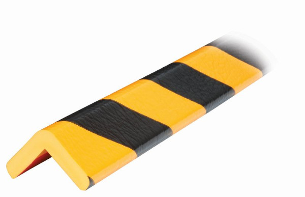 Protección de esquinas Knuffi, perfil de advertencia y protección tipo H, amarillo/negro, 5 metros, PH-10027