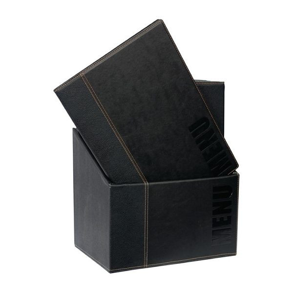Carpetas de menú y caja de almacenamiento Securit Modern A4 negro, PU: 20 piezas, U266