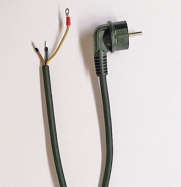 Cable de conexión Schultze 3x1,5 para RiR H07RN-F3G 1,5 mm, longitud 3 m, con conector angular, confeccionado, KA3M3X15